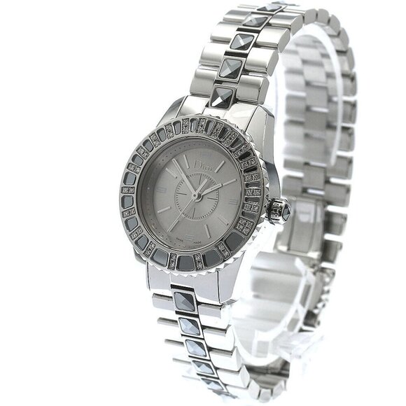 Christian Dior crystal CD112115 Diamond Bezel Silver Dial Quartz Ladies_876526 - Picture 1 of 12